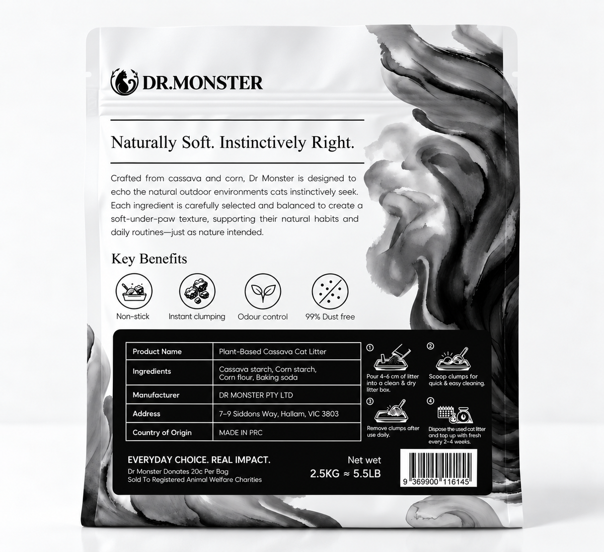 Plant-Based Cassava Cat Litter - Unscented