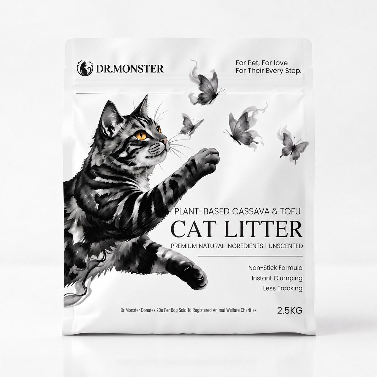 Plant-Based Cassava & Tofu Blend Cat Litter - Unscented