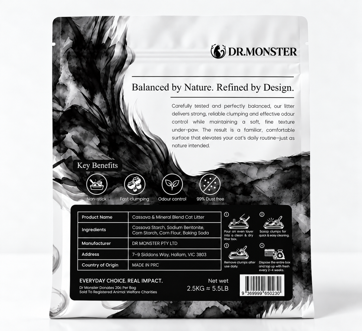 Cassava & Mineral Blend Cat Litter - Unscented